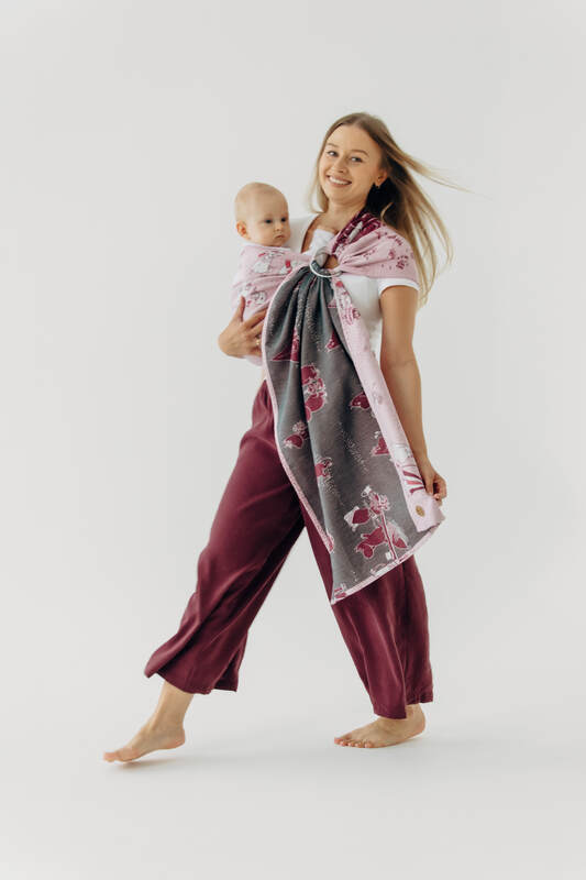 Ring Sling, Jacquard Weave (100% cotton), with gathered shoulder - MOOMINVALLEY - SHOW ME - standard 1.8m - Woven Baby    ring_slings    #