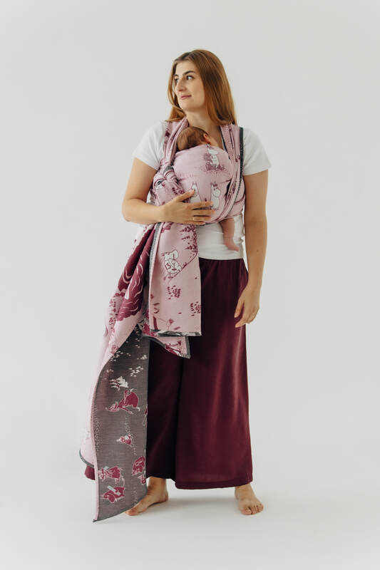 Baby Wrap, Jacquard Weave (100% cotton) - MOOMINVALLEY - SHOW ME - Woven Baby XS - 4   long_woven_wraps    #