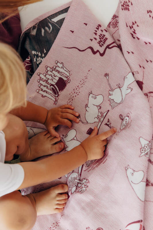 Baby Wrap, Jacquard Weave (100% cotton) - MOOMINVALLEY - SHOW ME - Woven Baby XS - 4   long_woven_wraps    #