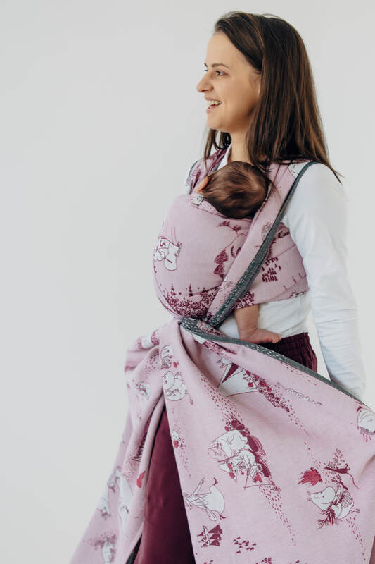Baby Wrap, Jacquard Weave (100% cotton) - MOOMINVALLEY - SHOW ME - Woven Baby XS - 4   long_woven_wraps    #