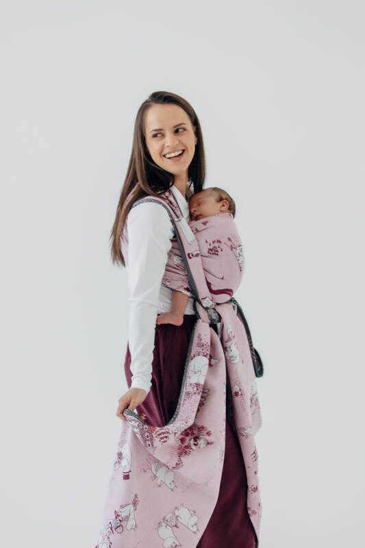 Baby Wrap, Jacquard Weave (100% cotton) - MOOMINVALLEY - SHOW ME - Woven Baby XS - 4   long_woven_wraps    #