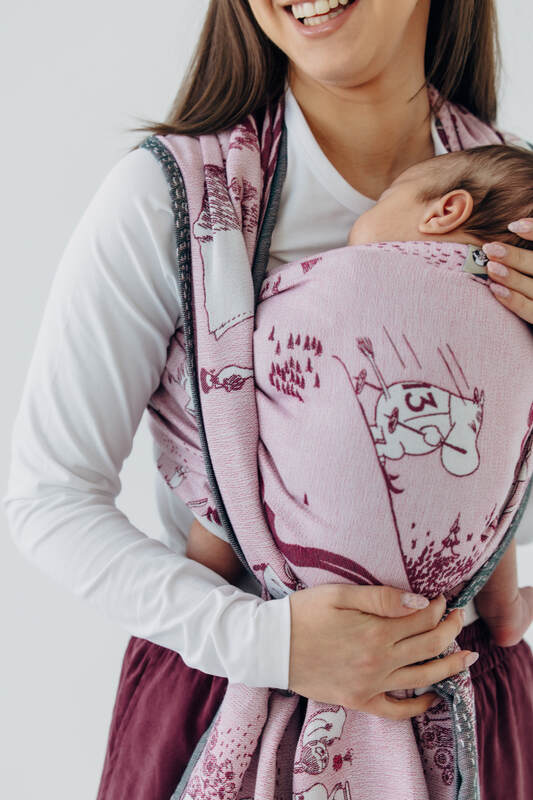 Baby Wrap, Jacquard Weave (100% cotton) - MOOMINVALLEY - SHOW ME - Woven Baby XS - 4   long_woven_wraps    #