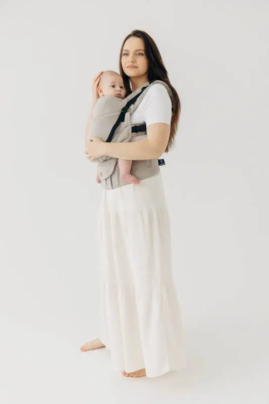 My First Baby Carrier - LennyUpGrade PRO, herringbone weave 100% cotton - LITTLE HERRINGBONE ALMOND - Woven Baby Standard   lenny_upgrade_pro    #