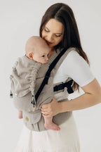 My First Baby Carrier - LennyUpGrade PRO, herringbone weave 100% cotton - LITTLE HERRINGBONE ALMOND - Woven Baby Standard   lenny_upgrade_pro    #