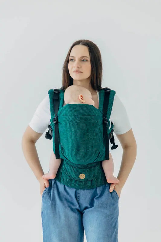 My First Baby Carrier - LennyUpGrade PRO, herringbone weave 100% cotton - EMERALD - Woven Baby Standard   lenny_upgrade_pro    #