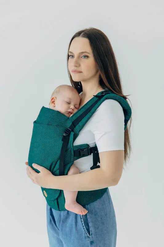 My First Baby Carrier - LennyUpGrade PRO, herringbone weave 100% cotton - EMERALD - Woven Baby Standard   lenny_upgrade_pro    #