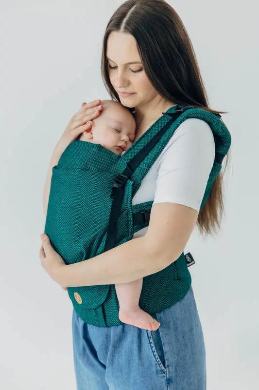 My First Baby Carrier - LennyUpGrade PRO, herringbone weave 100% cotton - EMERALD - Woven Baby Standard   lenny_upgrade_pro    #