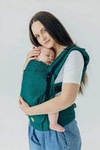 My First Baby Carrier - LennyUpGrade PRO, herringbone weave 100% cotton - EMERALD - Woven Baby Standard   lenny_upgrade_pro    #