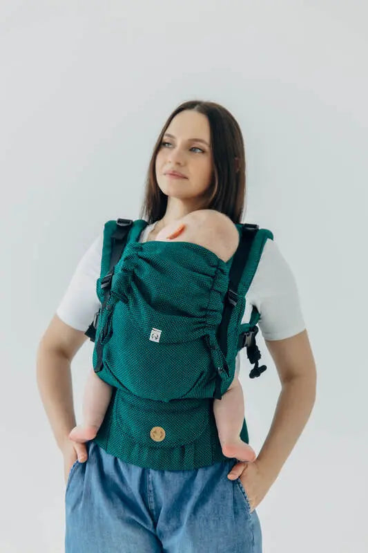 My First Baby Carrier - LennyUpGrade PRO, herringbone weave 100% cotton - EMERALD - Woven Baby Standard   lenny_upgrade_pro    #