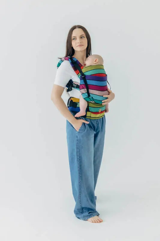 LennyUpGrade PRO Carrier, broken-twill weave 100% cotton - CAROUSEL OF COLORS - Woven Baby Standard   lenny_upgrade_pro    #