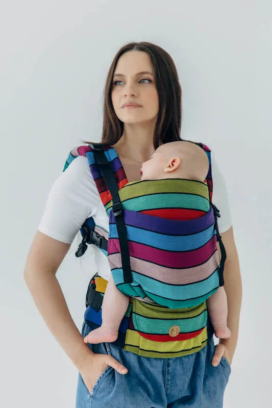 LennyUpGrade PRO Carrier, broken-twill weave 100% cotton - CAROUSEL OF COLORS - Woven Baby Standard   lenny_upgrade_pro    #