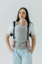My First Carrier - LennyUpGrade PRO, herringbone weave 100% cotton - LITTLE HERRINGBONE GREY - Woven Baby Standard   lenny_upgrade_pro    #