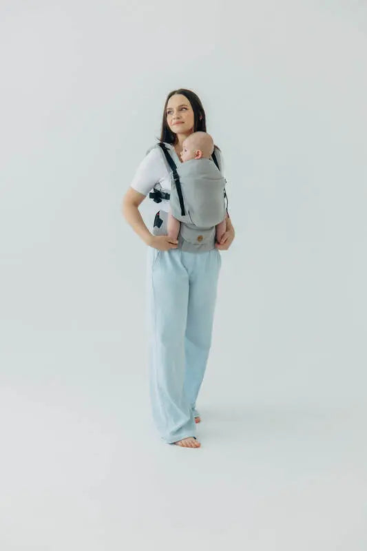 My First Carrier - LennyUpGrade PRO, herringbone weave 100% cotton - LITTLE HERRINGBONE GREY - Woven Baby Standard   lenny_upgrade_pro    #