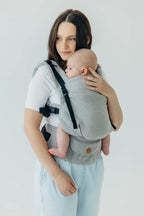 My First Carrier - LennyUpGrade PRO, herringbone weave 100% cotton - LITTLE HERRINGBONE GREY - Woven Baby Standard   lenny_upgrade_pro    #