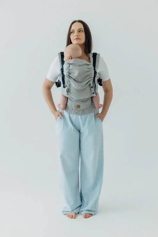 My First Carrier - LennyUpGrade PRO, herringbone weave 100% cotton - LITTLE HERRINGBONE GREY - Woven Baby Standard   lenny_upgrade_pro    #