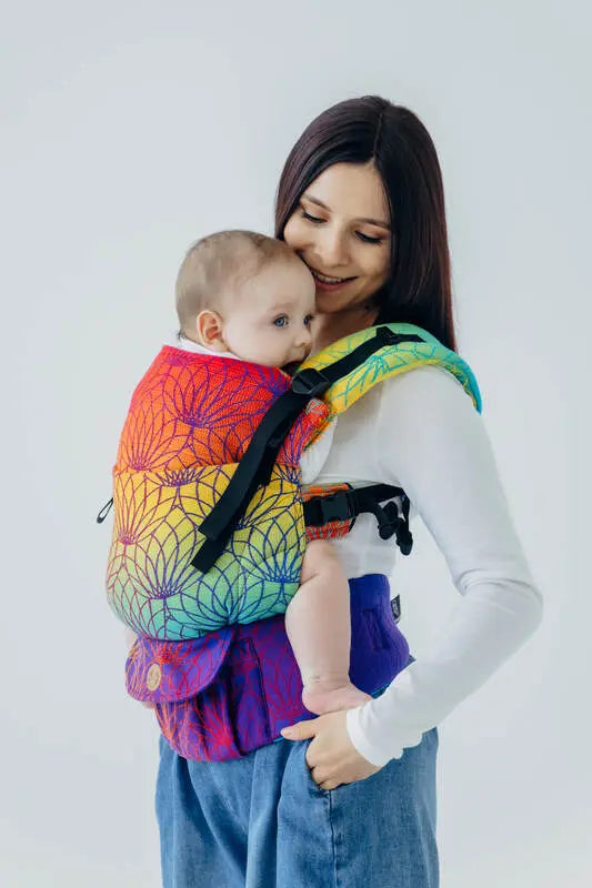 LennyUpGrade PRO Carrier, jacquard weave 100% cotton - RAINBOW LOTUS - Woven Baby Standard   lenny_upgrade_pro    #