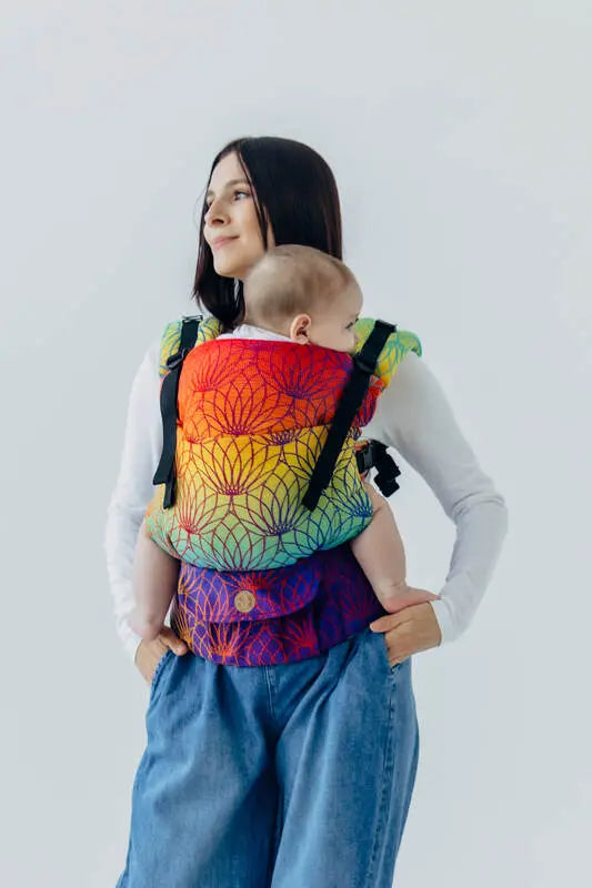 LennyUpGrade PRO Carrier, jacquard weave 100% cotton - RAINBOW LOTUS - Woven Baby Standard   lenny_upgrade_pro    #