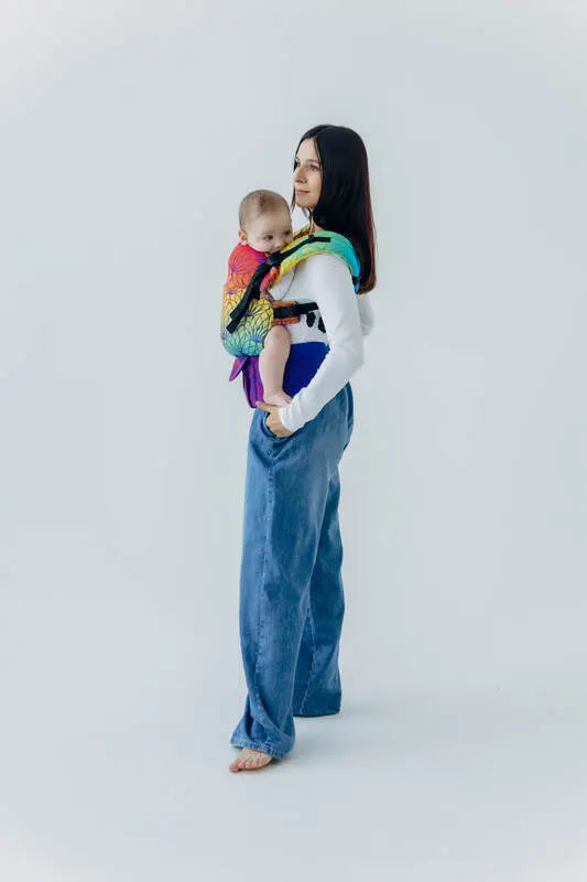 LennyUpGrade PRO Carrier, jacquard weave 100% cotton - RAINBOW LOTUS - Woven Baby Standard   lenny_upgrade_pro    #