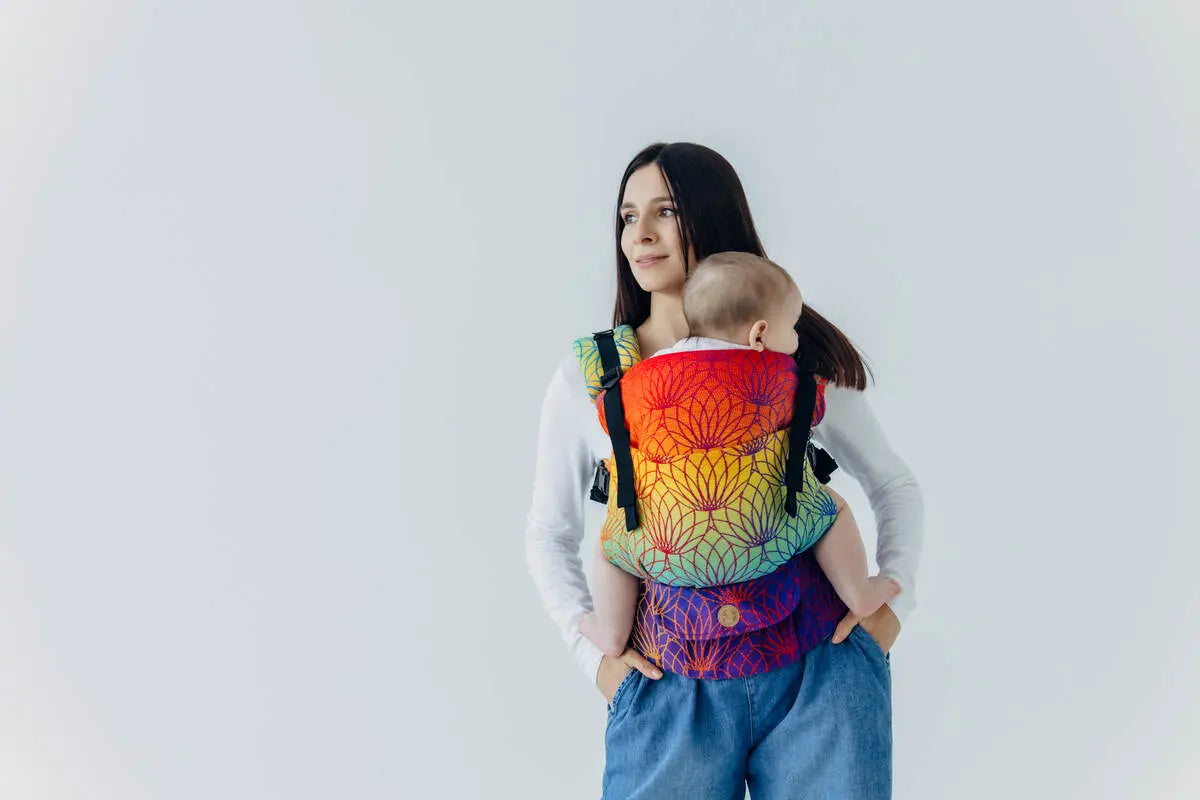 LennyUpGrade PRO Carrier, jacquard weave 100% cotton - RAINBOW LOTUS - Woven Baby Standard   lenny_upgrade_pro    #