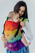 LennyUpGrade PRO Carrier, jacquard weave 100% cotton - RAINBOW LOTUS - Woven Baby Standard   lenny_upgrade_pro    #