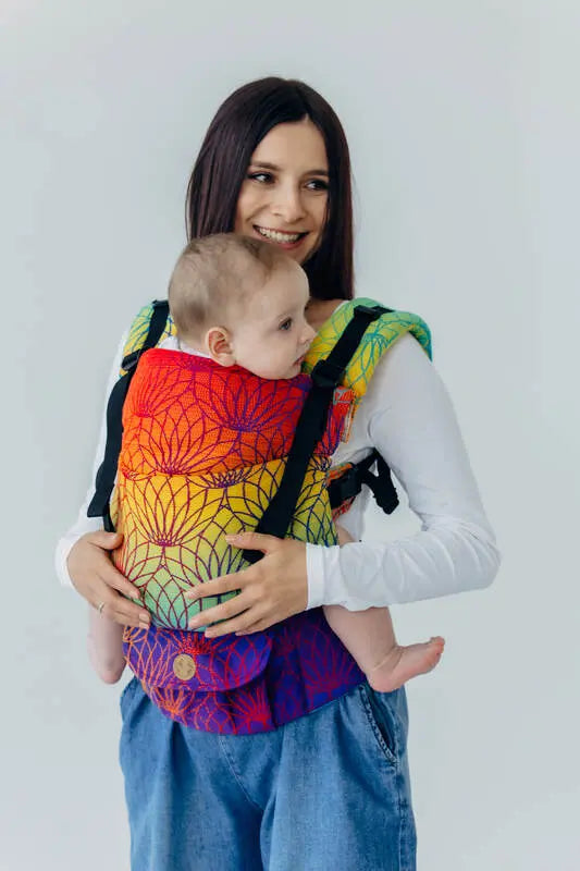 LennyUpGrade PRO Carrier, jacquard weave 100% cotton - RAINBOW LOTUS - Woven Baby Standard   lenny_upgrade_pro    #