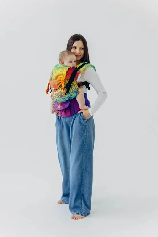 LennyUpGrade PRO Carrier, jacquard weave 100% cotton - RAINBOW LOTUS - Woven Baby Standard   lenny_upgrade_pro    #