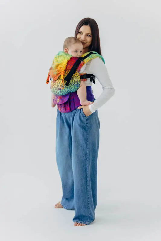 LennyUpGrade PRO Carrier, jacquard weave 100% cotton - RAINBOW LOTUS - Woven Baby Standard   lenny_upgrade_pro    #