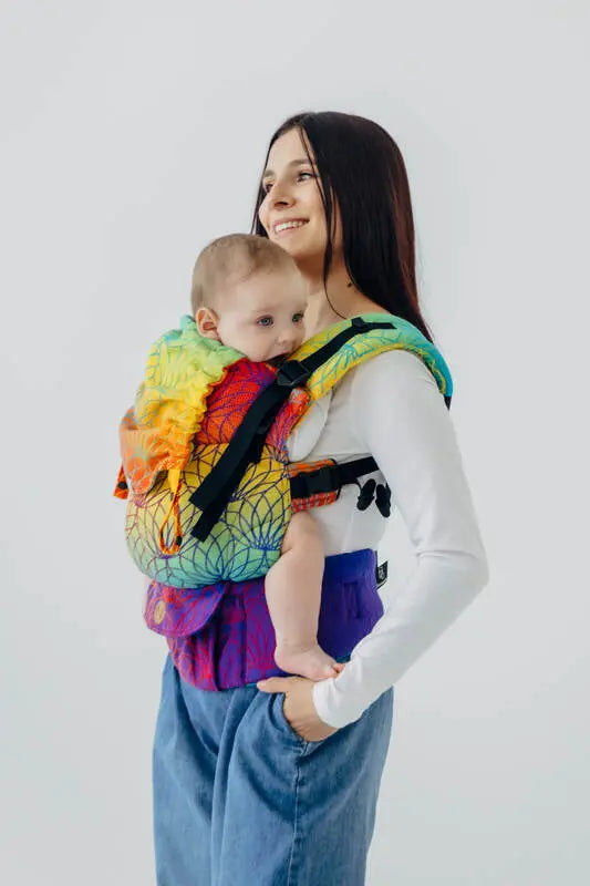 LennyUpGrade PRO Carrier, jacquard weave 100% cotton - RAINBOW LOTUS - Woven Baby Standard   lenny_upgrade_pro    #