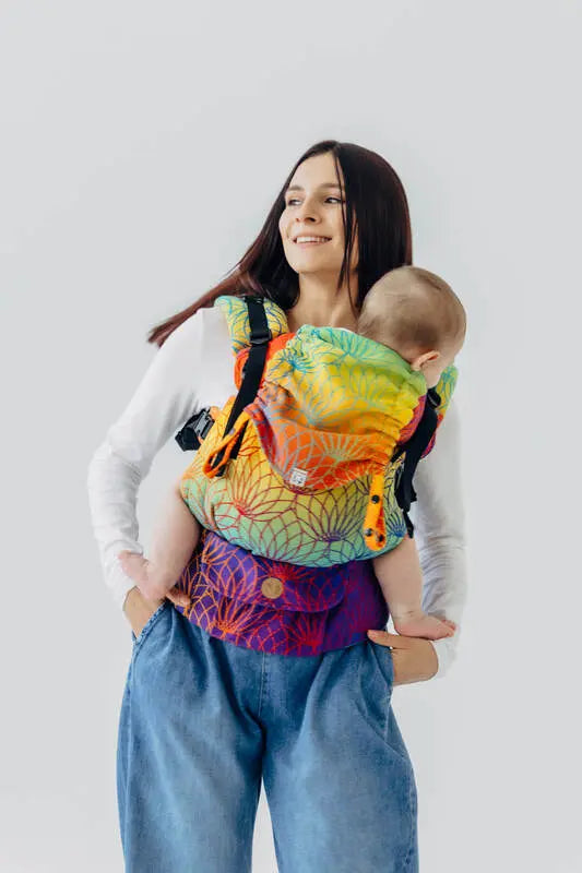 LennyUpGrade PRO Carrier, jacquard weave 100% cotton - RAINBOW LOTUS - Woven Baby Standard   lenny_upgrade_pro    #