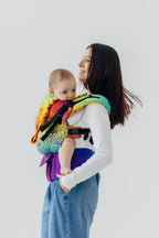 LennyUpGrade PRO Carrier, jacquard weave 100% cotton - RAINBOW LOTUS - Woven Baby Standard   lenny_upgrade_pro    #