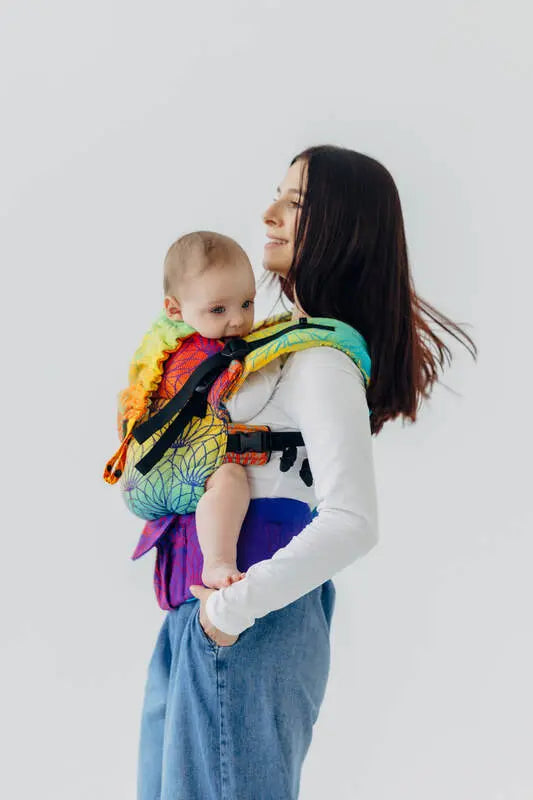 LennyUpGrade PRO Carrier, jacquard weave 100% cotton - RAINBOW LOTUS - Woven Baby Standard   lenny_upgrade_pro    #