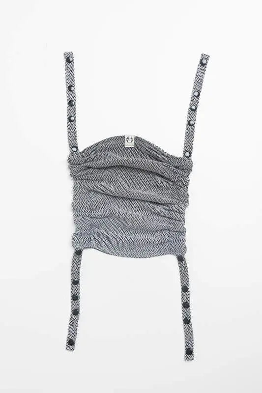 Carrier hood (100% cotton) - LITTLE HERRINGBONE OMBRE GREY - Woven Baby    carrier_hoods    #