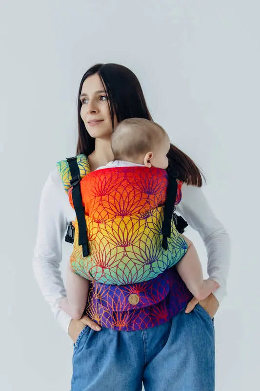 LennyUpGrade PRO Carrier, jacquard weave 100% cotton - RAINBOW LOTUS - Woven Baby Standard   lenny_upgrade_pro    #