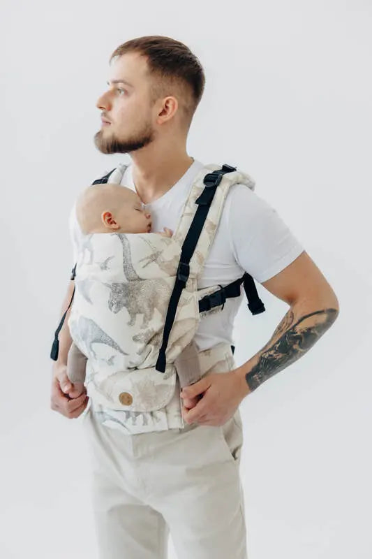 LennyUpGrade PRO Carrier, jacquard weave 100% cotton - JURASSIC - ICE DESERT - Woven Baby Standard   lenny_upgrade_pro    #
