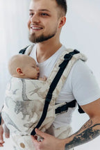 LennyUpGrade PRO Carrier, jacquard weave 100% cotton - JURASSIC - ICE DESERT - Woven Baby Standard   lenny_upgrade_pro    #