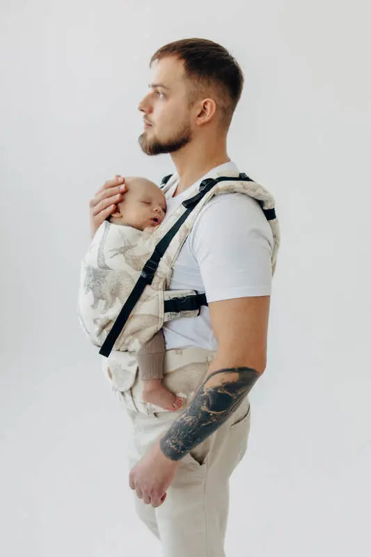 LennyUpGrade PRO Carrier, jacquard weave 100% cotton - JURASSIC - ICE DESERT - Woven Baby Standard   lenny_upgrade_pro    #