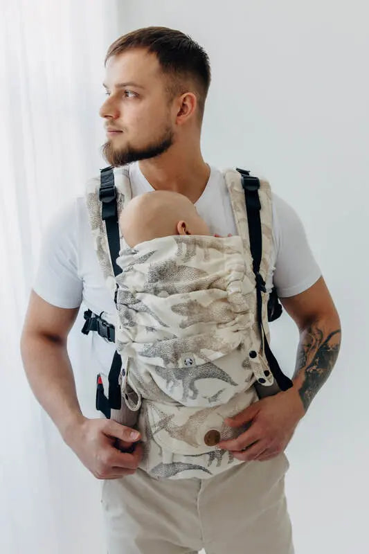 LennyUpGrade PRO Carrier, jacquard weave 100% cotton - JURASSIC - ICE DESERT - Woven Baby Standard   lenny_upgrade_pro    #