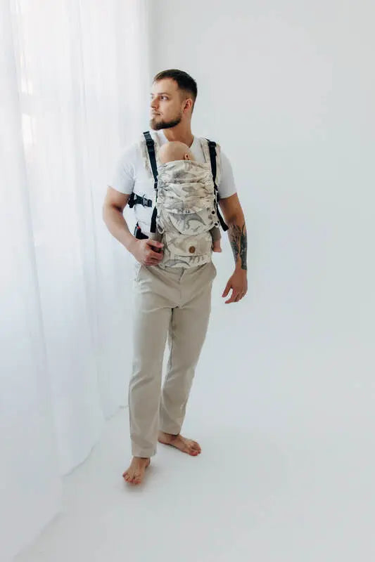 LennyUpGrade PRO Carrier, jacquard weave 100% cotton - JURASSIC - ICE DESERT - Woven Baby Standard   lenny_upgrade_pro    #