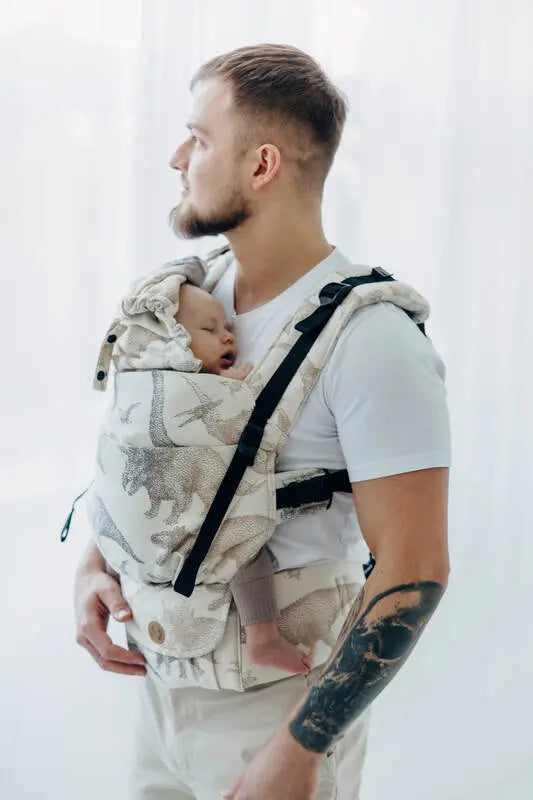 LennyUpGrade PRO Carrier, jacquard weave 100% cotton - JURASSIC - ICE DESERT - Woven Baby Standard   lenny_upgrade_pro    #
