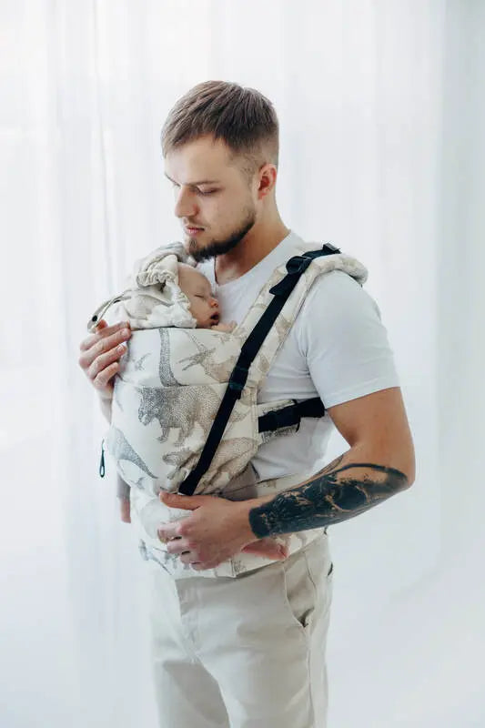 LennyUpGrade PRO Carrier, jacquard weave 100% cotton - JURASSIC - ICE DESERT - Woven Baby Standard   lenny_upgrade_pro    #