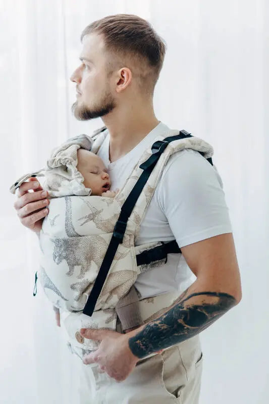 LennyUpGrade PRO Carrier, jacquard weave 100% cotton - JURASSIC - ICE DESERT - Woven Baby Standard   lenny_upgrade_pro    #
