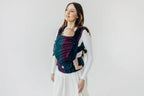 LennyUpGrade PRO Carrier, jacquard weave (60% cotton, 28% merino wool, 8% silk, 4% cashmere) - PEACOCK'S TAIL - BLACK OPAL - Woven Baby Standard   lenny_upgrade_pro    #