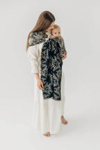 Ring Sling, Jacquard Weave, with gathered shoulder (65% cotton 35% silk) - QUEEN OF THE NIGHT - PAMINA - standard 1.8m - Woven Baby    ring_slings    #