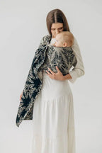 Ring Sling, Jacquard Weave, with gathered shoulder (65% cotton 35% silk) - QUEEN OF THE NIGHT - PAMINA - standard 1.8m - Woven Baby    ring_slings    #