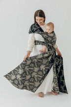 Baby Wrap, Jacquard Weave (65% cotton 35% silk) - QUEEN OF THE NIGHT - PAMINA - Woven Baby XS - 4   long_woven_wraps    #