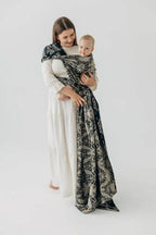 Baby Wrap, Jacquard Weave (65% cotton 35% silk) - QUEEN OF THE NIGHT - PAMINA - Woven Baby XS - 4   long_woven_wraps    #