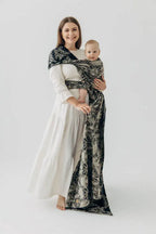 Baby Wrap, Jacquard Weave (65% cotton 35% silk) - QUEEN OF THE NIGHT - PAMINA - Woven Baby XS - 4   long_woven_wraps    #