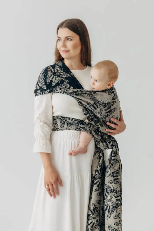lennylamb Baby Wrap, Jacquard Weave (65% cotton 35% silk) - QUEEN OF THE NIGHT - PAMINA  long_woven_wraps  Woven Baby