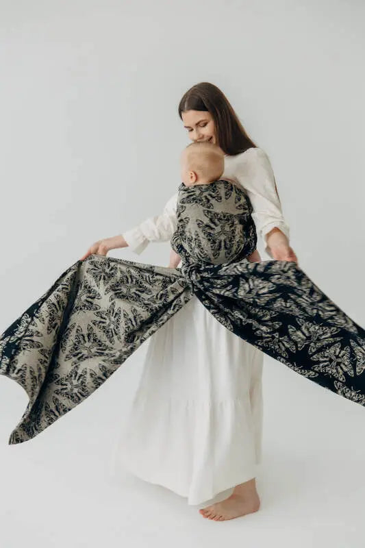 lennylamb Baby Wrap, Jacquard Weave (65% cotton 35% silk) - QUEEN OF THE NIGHT - PAMINA  long_woven_wraps  Woven Baby