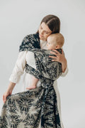Baby Wrap, Jacquard Weave (65% cotton 35% silk) - QUEEN OF THE NIGHT - PAMINA - Woven Baby XS - 4   long_woven_wraps    #